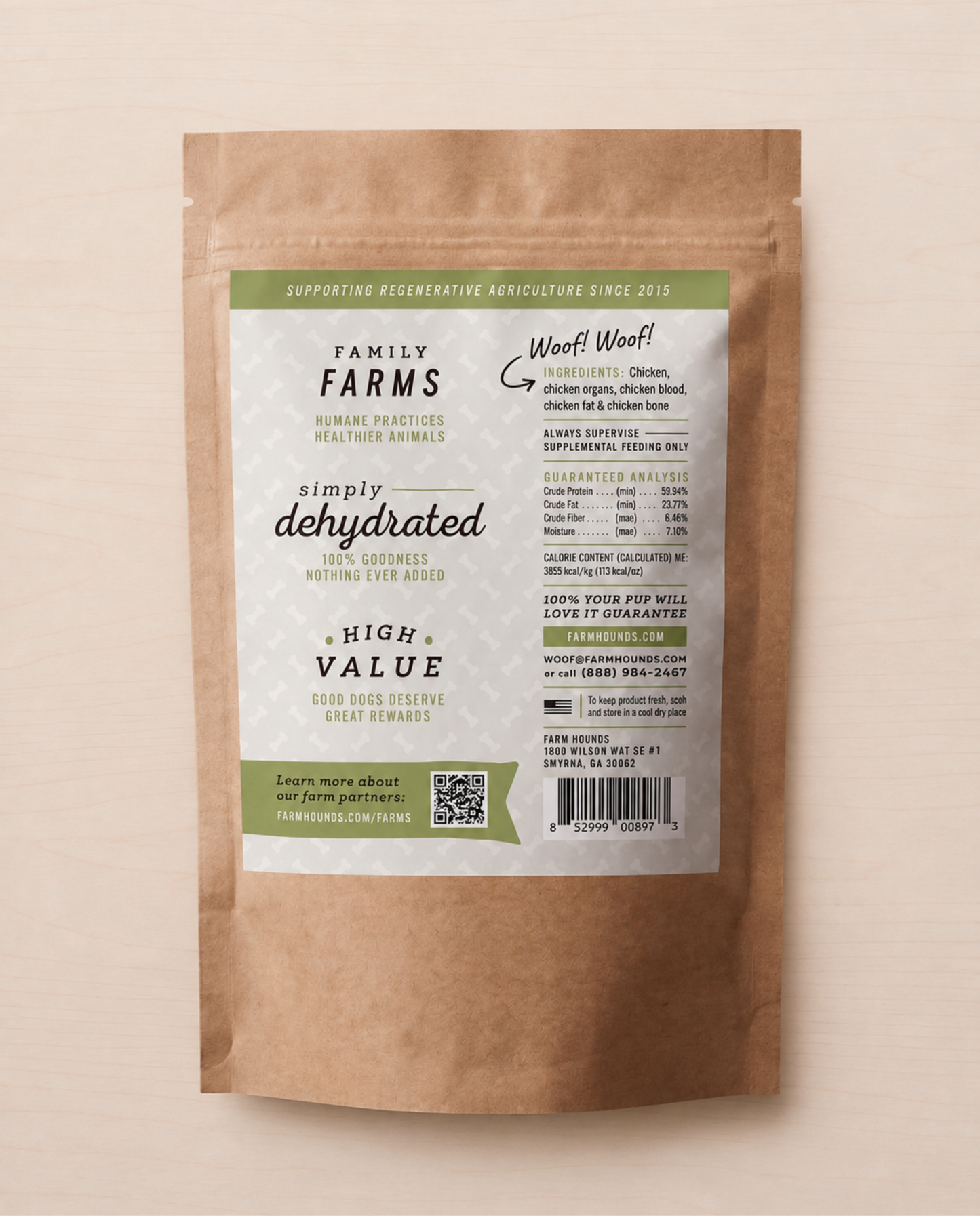 Allgood chicken dog treats on a beige background