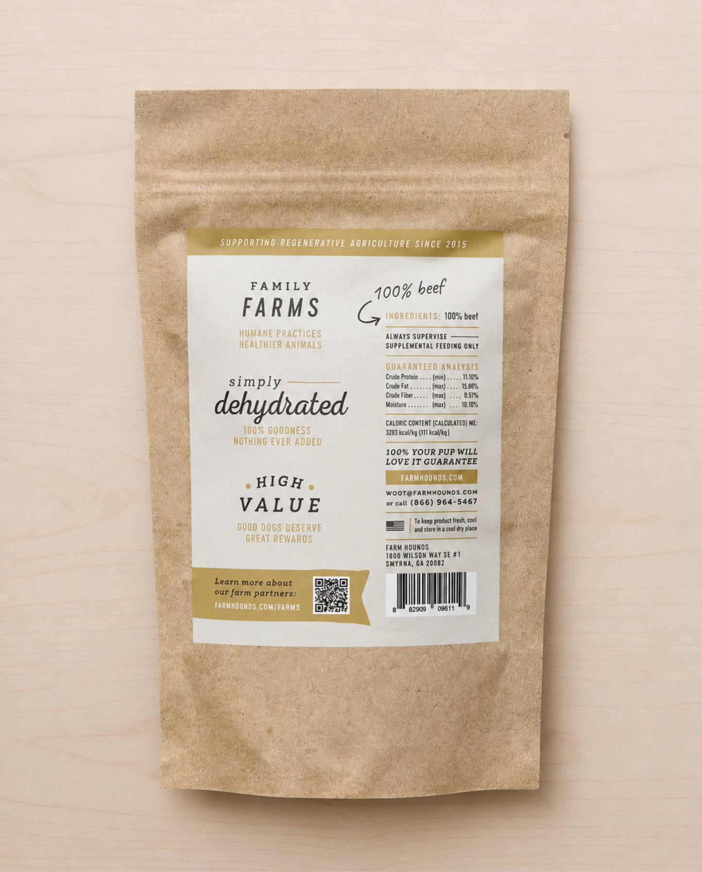 Allgood chicken jerky package on a beige background