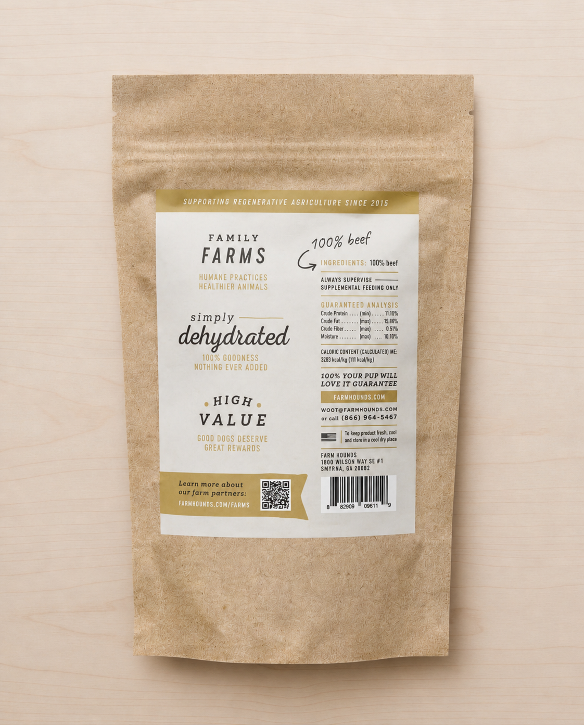 Allgood chicken jerky package on a beige background