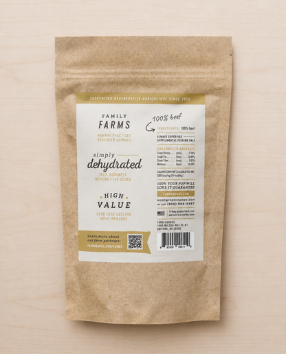 Allgood chicken jerky package on a beige background