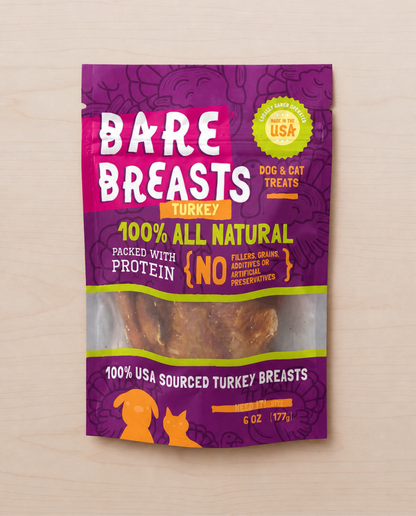 Allgood turkey jerky treats on a wooden surface